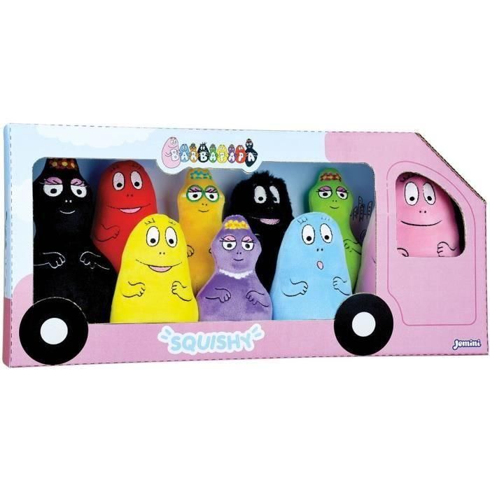 Caja de 9 Peluches Barbapapa +/- 15 cm - JEMINI - Incluye Barbapapa, Barbamama y sus siete hijos.