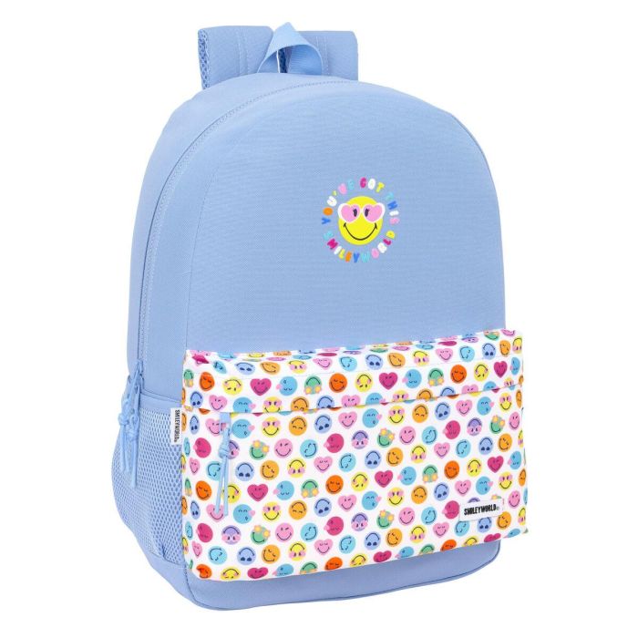 Mochila Escolar Smiley Joyful Azul Multicolor 30 x 46 x 14 cm 0 Mochila Escolar Smiley Joyful Azul Multicolor 30 x 46 x 14 cm 0