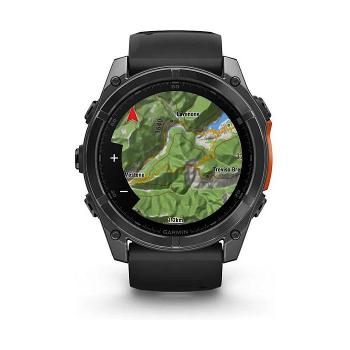Garmin Fenix 8 3,56 cm (1.4") AMOLED 454 x 454 Pixeles Pantalla táctil Gris Wifi GPS (satélite) Silicona Negro 6