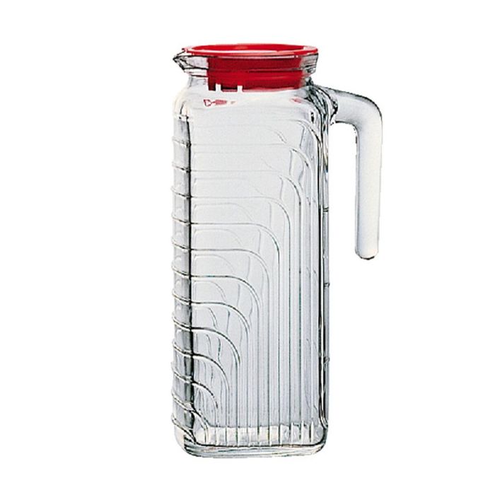 Bormioli Rocco Jarra de Vidrio Gelo con Tapa 1,2 L - Bicolor, Relieve, Apto Lavavajillas, Fabricada en Italia