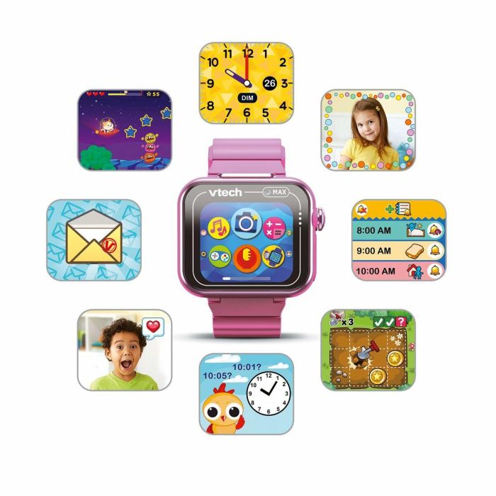 VTech 80-531657-022 Kidizoom Smartwatch Max, Reloj Inteligente para Niños +4 Años con Doble Cámara, Juegos RA y Control Parental, Rosa 5 VTech 80-531657-022 Kidizoom Smartwatch Max, Reloj Inteligente para Niños +4 Años con Doble Cámara, Juegos RA y Control Parental, Rosa 5