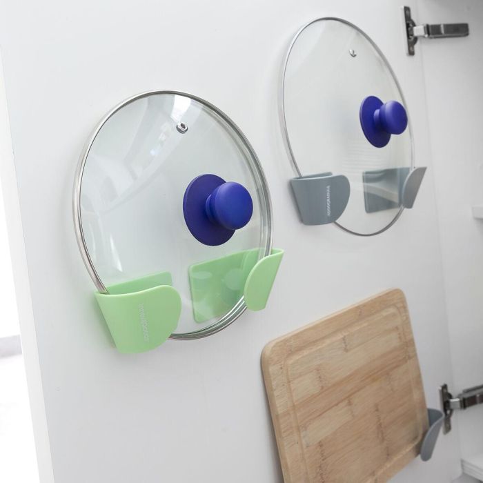 Set de 3 Soportes Adhesivos para Tapas de Cocina Smarack InnovaGoods 6 Set de 3 Soportes Adhesivos para Tapas de Cocina Smarack InnovaGoods 6
