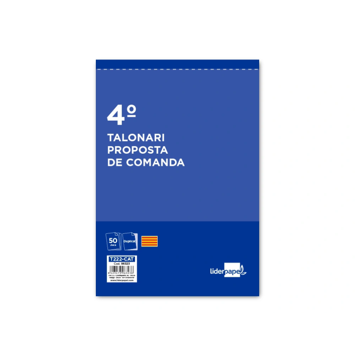 Liderpapel Talonario Pedidos T222 Original y Copia Texto en Catalán Tamaño Cuarto 144 x 210 mm 60 g 1