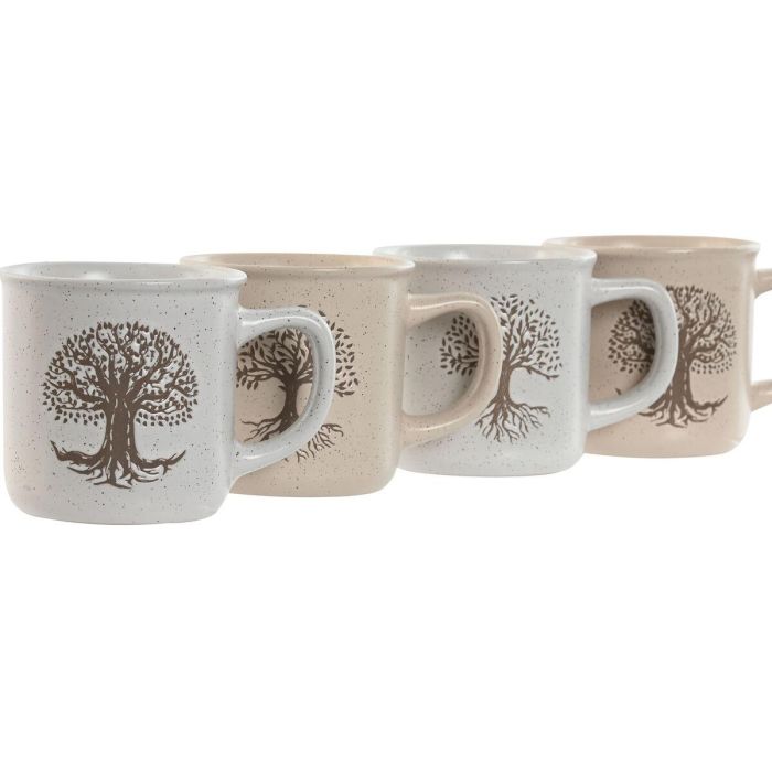 Taza Mug Home ESPRIT Blanco Beige Tradicional Árbol de la vida 330 ml (4 Unidades) 2 Taza Mug Home ESPRIT Blanco Beige Tradicional Árbol de la vida 330 ml (4 Unidades) 2