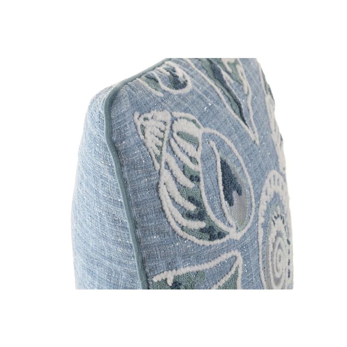DKD Home Decor Cojin Atlantico Azul Chenilla 45 x 45 x 10 cm (2 Unidades)