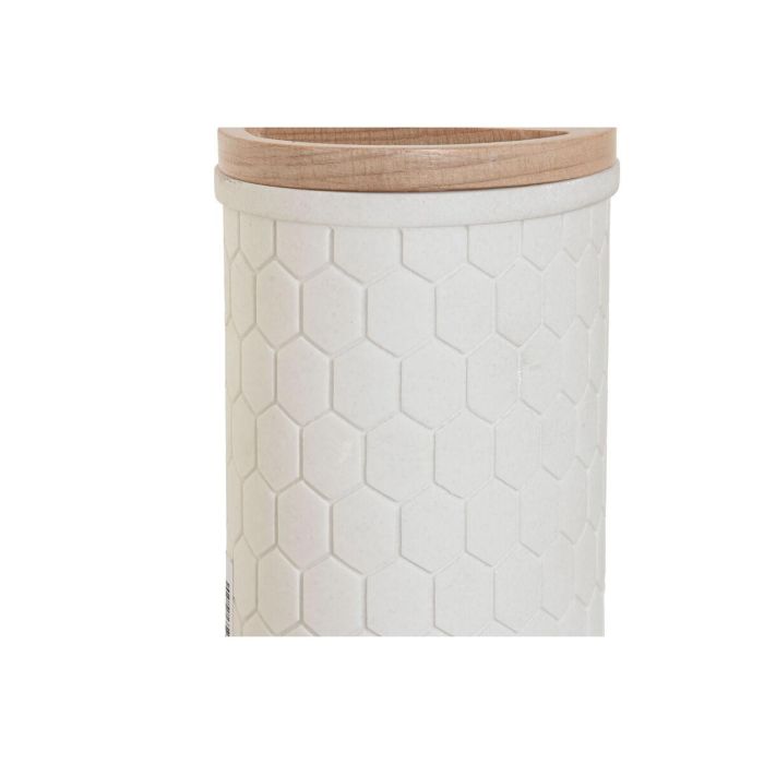 Vaso DKD Home Decor Blanco Natural 7 x 11 x 9.5 cm 1