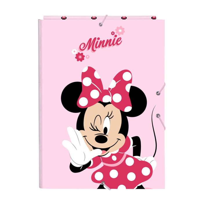 Carpeta de anillas Minnie Mouse Naive Rosa A4 26 x 33.5 x 2.5 cm