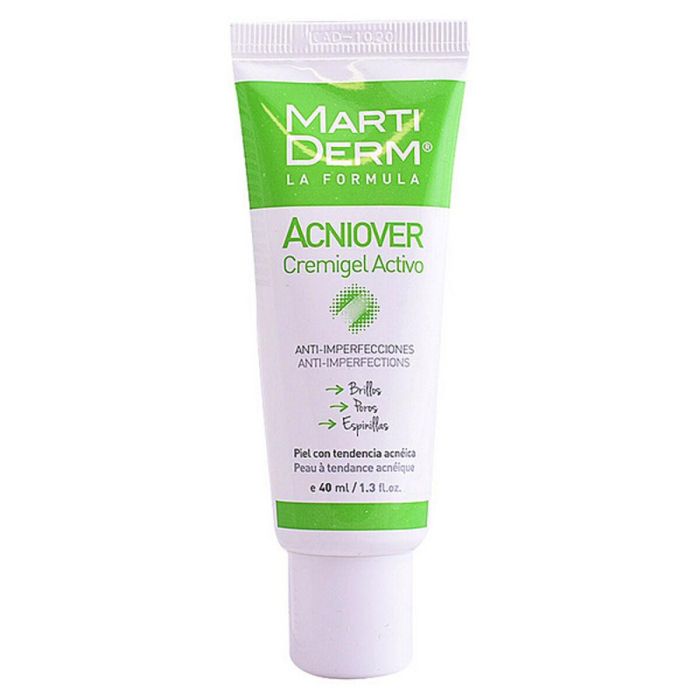 Martiderm Acniover Cremigel Activo para Piel Grasa y Acnéica - Trata Acné, Reduce Poros y Puntos Negros, Control Sebo 40 ml