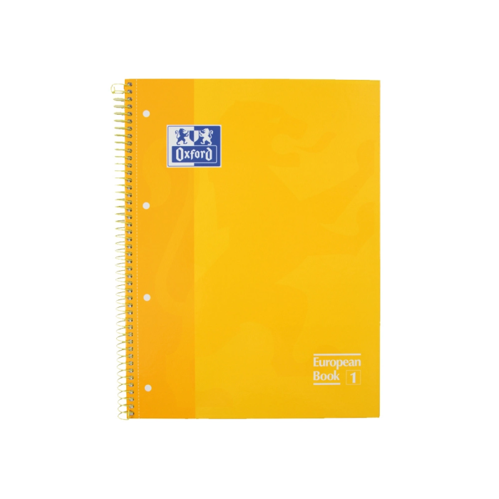 Oxford Europeanbook 1 Write&Erase Cuaderno A4+ 80 Hojas Tapa Extradura Amarillo 5x5 mm Microperforado (Set 5) (Set de 5) 1