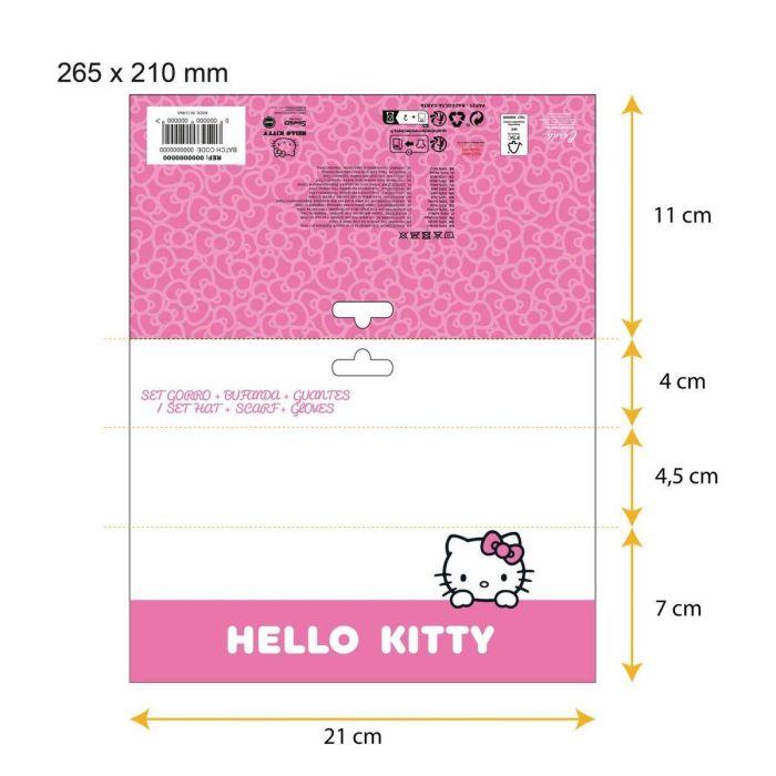 Gorro, Bufanda y Guantes Hello Kitty Rosa 3 Piezas 7 Gorro, Bufanda y Guantes Hello Kitty Rosa 3 Piezas 7