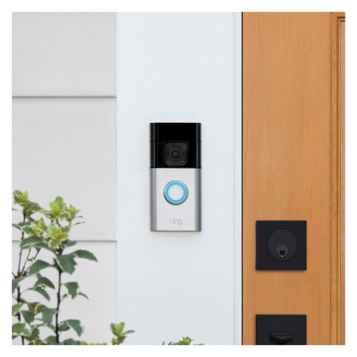 Amazon Ring Video Doorbell 3 Plus - Timbre Videoportero Inteligente con Batería, Visión Nocturna, Audio de 2 Vías, 150°, WiFi, Inalámbrico, Color Plata/Negro