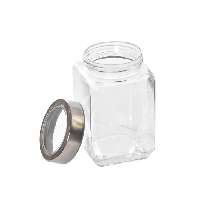 Bote Basicos DKD Home Decor Transparente Plateado 8.5 x 18 x 8.5 cm Set de 3 2 Bote Basicos DKD Home Decor Transparente Plateado 8.5 x 18 x 8.5 cm Set de 3 2