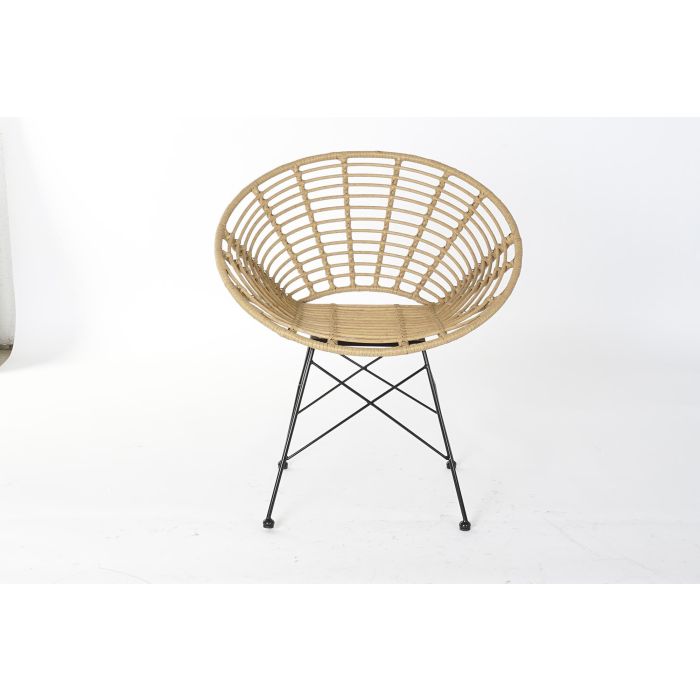 DKD Home Decor Silla de Jardín y Terraza Marrón/Blanco, 64x78x72 cm, Ratán Sintético y Metal, Juego de 2 Unidades 3 DKD Home Decor Silla de Jardín y Terraza Marrón/Blanco, 64x78x72 cm, Ratán Sintético y Metal, Juego de 2 Unidades 3