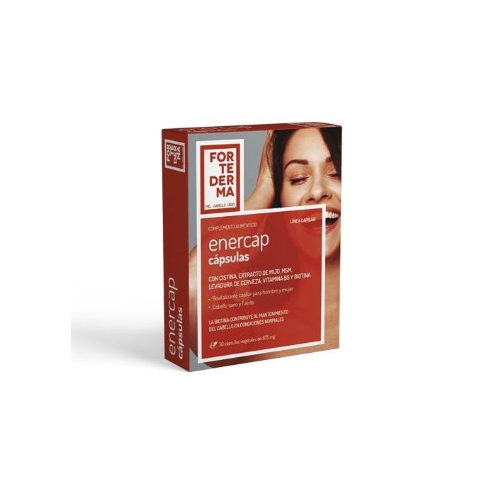 Fortederma Enercap: Biotina, Cistina, Mijo y MSM para Cuidado del Cabello - 30 Cápsulas Veganas