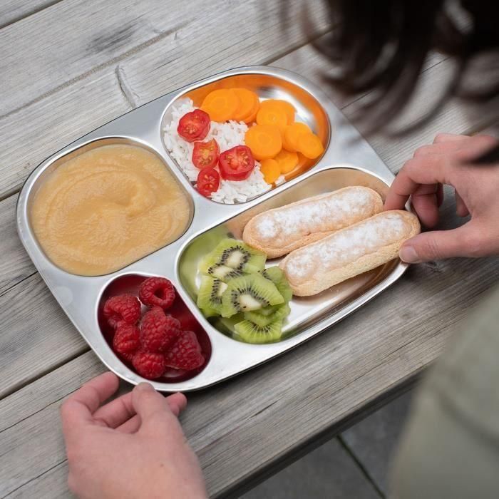 Bandeja compartimentada - THERMOBABY - 4 compartimentos - Sin BPA - Acero inoxidable 1