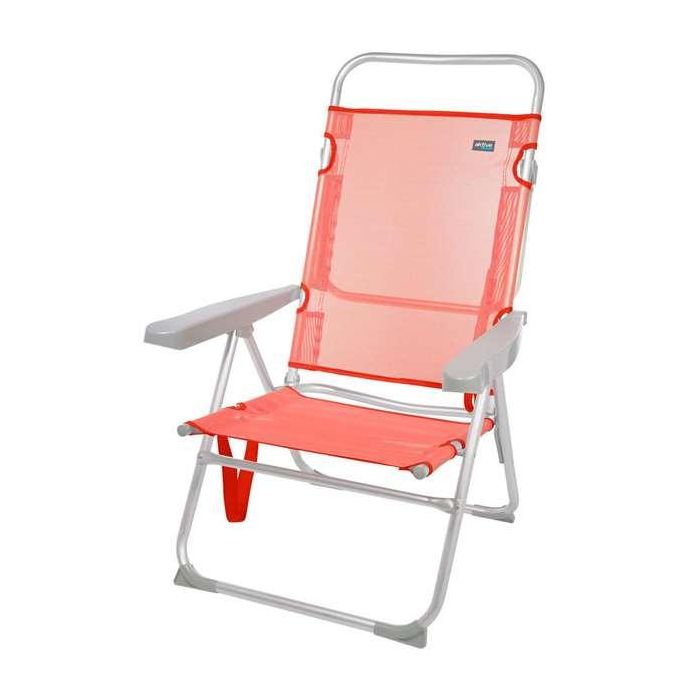 Color Baby Silla Playa Plegable Aluminio Flamingo 5 Posiciones Textilene 48x57x99 cm 1