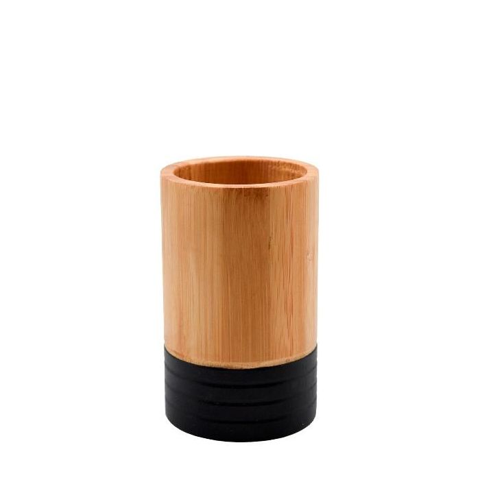 Vaso Basicos DKD Home Decor Natural Negro 7 x 11 x 7 cm
