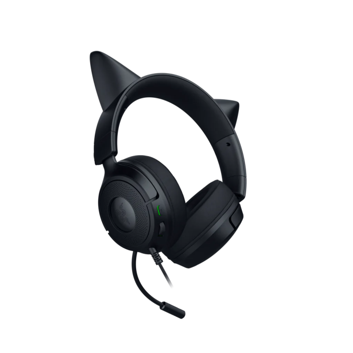 Razer RZ04-05350200-R3M1 Auriculares Kraken Kitty V3 X Negro con Orejas de Gatito, USB, Sonido 7.1 para Gaming PC/Consola