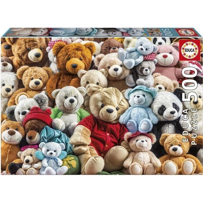 Educa Puzzle 500 piezas Ositos de Peluche para niños +11 años con cola Fix Puzzle, Cartón