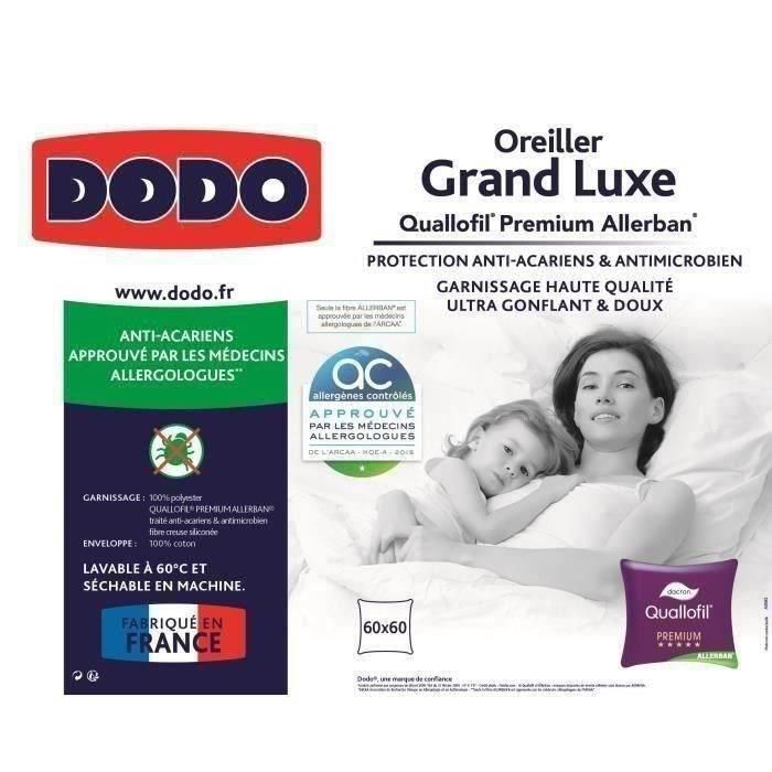 Almohada DODO Grand luxe Quallofil Allerban 60x60 cm blanco 4 Almohada DODO Grand luxe Quallofil Allerban 60x60 cm blanco 4