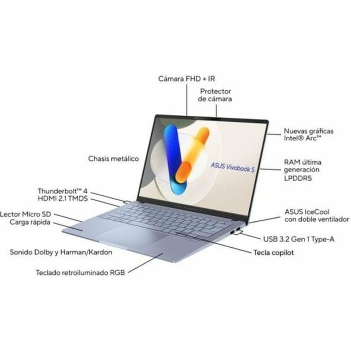 Laptop Asus Vivobook S 14 OLED S5406MA-QD162W 14" Intel Core Ultra 9 185H 16 GB RAM 1 TB SSD Qwerty Español 7