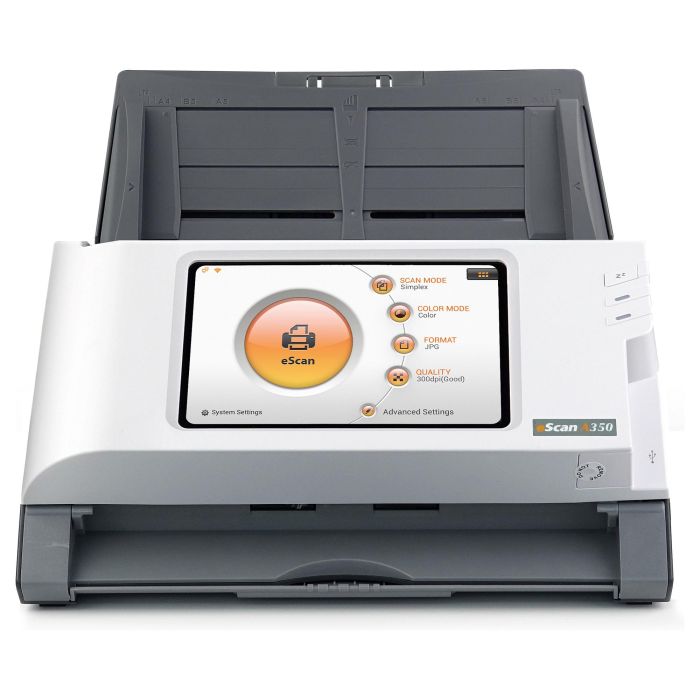 Plustek Escaner A350 Essential, 600x600 DPI, Escaner a Color, Escaneo Dúplex, Negro/Blanco, Pantalla LED 7" 4
