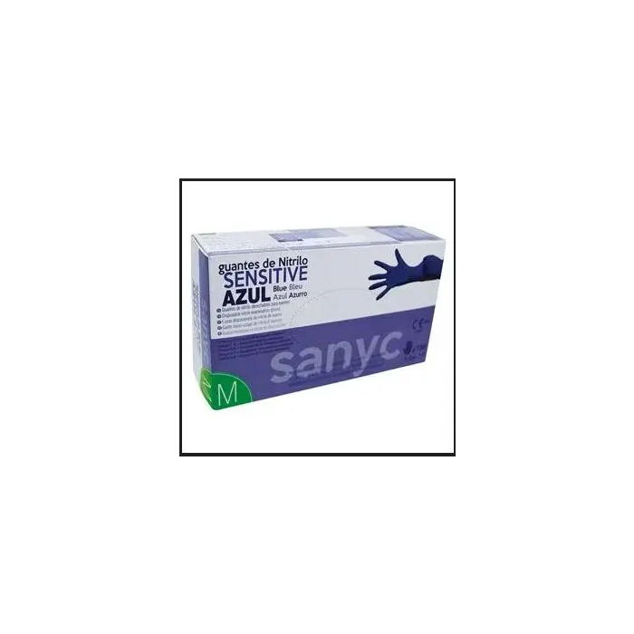 Sanicel Guantes de Nitrilo Sensitive sin Polvo Talla M Paquete de 100 GU104