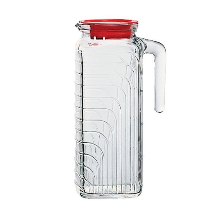 Bormioli Rocco Jarra de Vidrio Gelo con Tapa 1,2 L - Bicolor, Relieve, Apto Lavavajillas, Fabricada en Italia