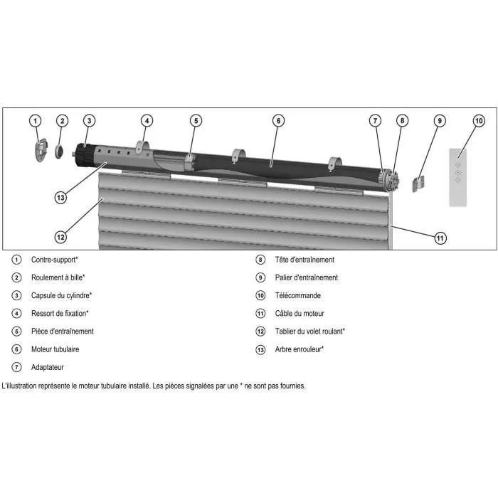 Superrollo Motor para persiana enrollable vía radio SR20925 con mando a distancia, Diámetro 60 mm, 20 Nm, Máx. peso 44 kg 5