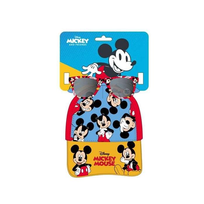 Cerdá Gorra y Gafas de Sol para Niños de Mickey Mouse Roja. Talla 51 cm, Edad Recomendada 3+ Años.