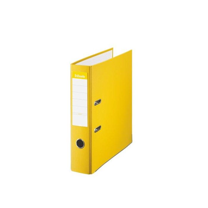 Esselte Archivador de Palanca Cartón Forrado PVC Folio Lomo 75mm con Rado Amarillo