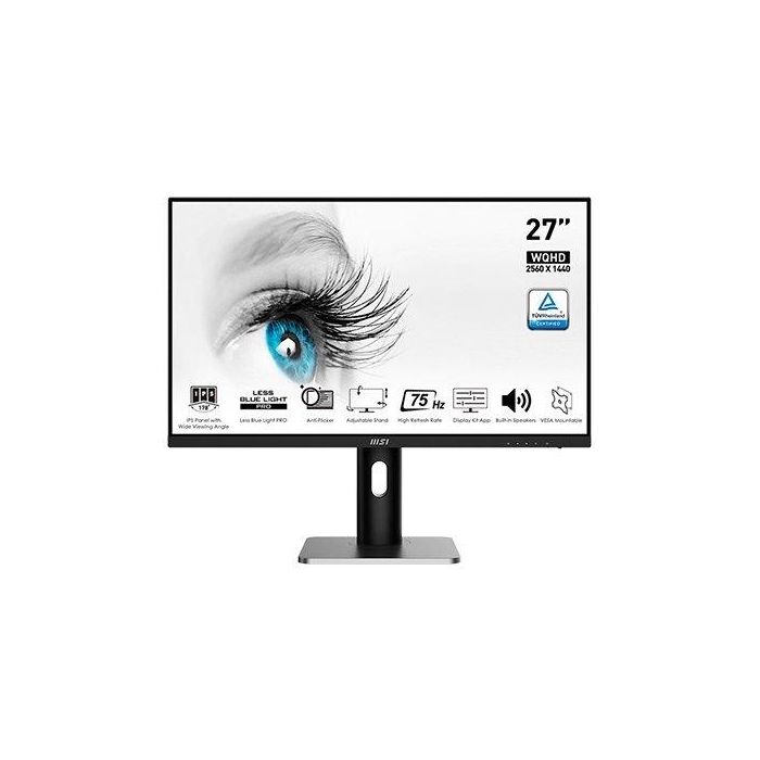 Msi Monitor LED 27 Pulgadas Pro Mp273Qp WQHD IPS 75Hz Negro