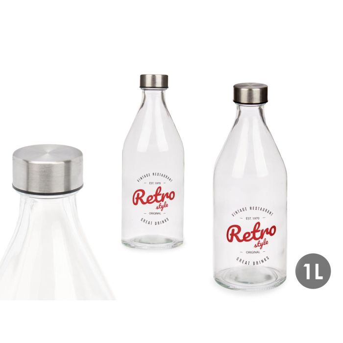 Botella Tapon Acero Diseño Retro 1000Ml Vivalto 8x27x8cm (Set de 12) 0 Botella Tapon Acero Diseño Retro 1000Ml Vivalto 8x27x8cm (Set de 12) 0