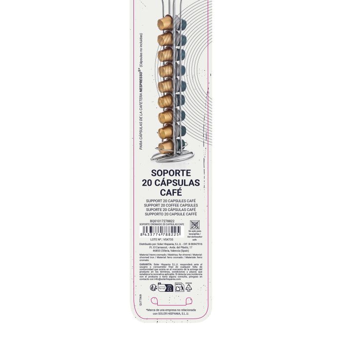 Soporte Cromado 20 Capsulas Cafe Quttin (12 Unidades) 8 Soporte Cromado 20 Capsulas Cafe Quttin (12 Unidades) 8