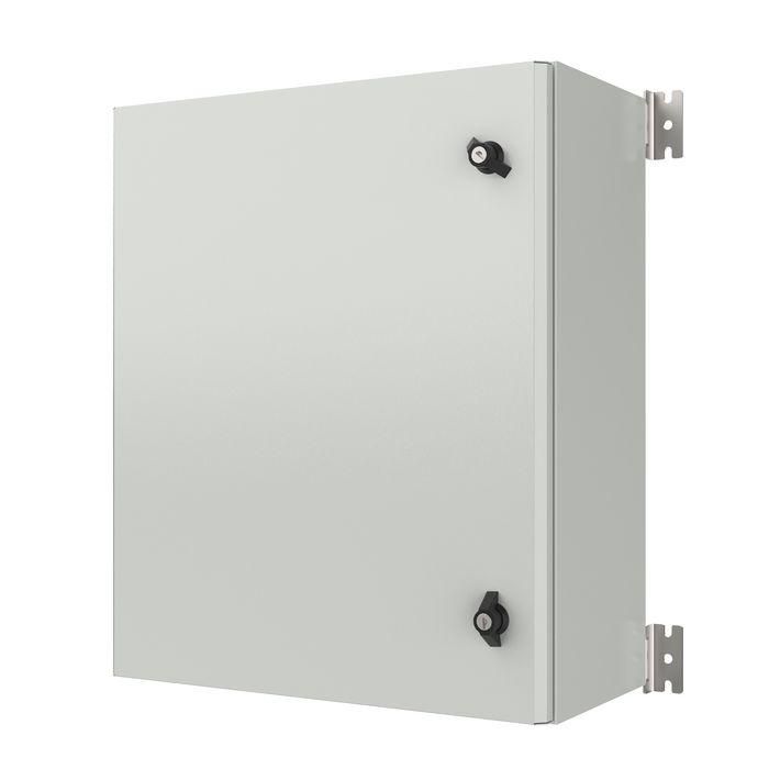 Lanview Wall-Box IP65 con placa de montaje, 500x600x250mm, blanco, resistente a agua/polvo, para exterior