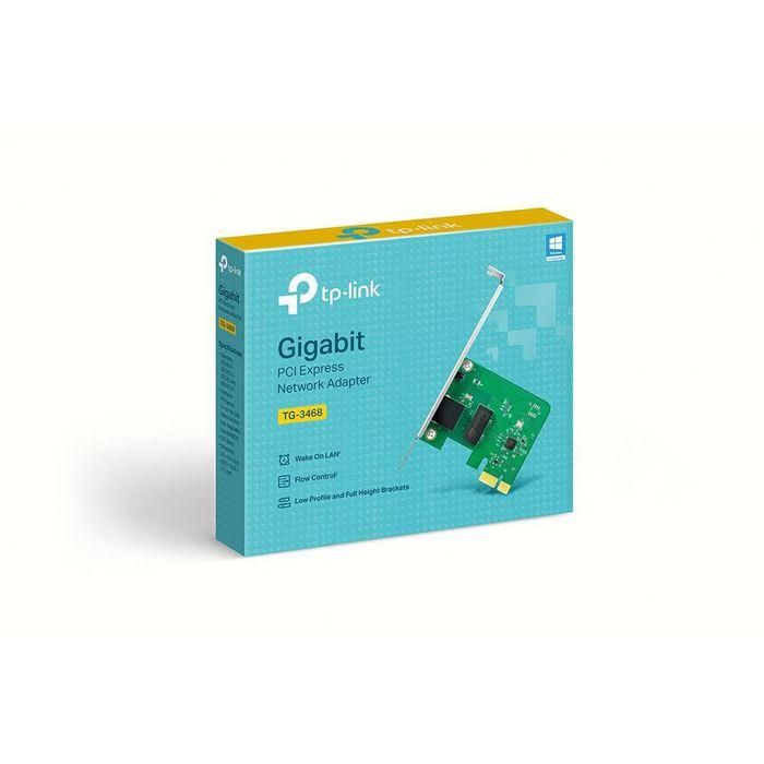 TP-Link TG-3468 Adaptador de Red Gigabit PCIe 10/100/1000Mbps, Tarjeta Ethernet de Alto Rendimiento 32-bit con Wake-on-LAN 2