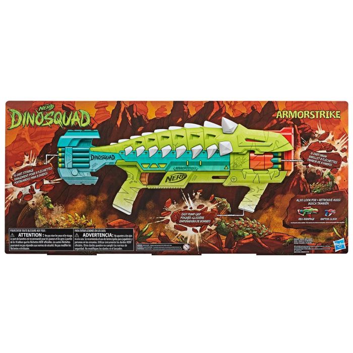 Nerf Lanzador Dinosquad Armorstrike F5855 con Diseño de Dinosaurio, Tambor Giratorio de 8 Dardos 4