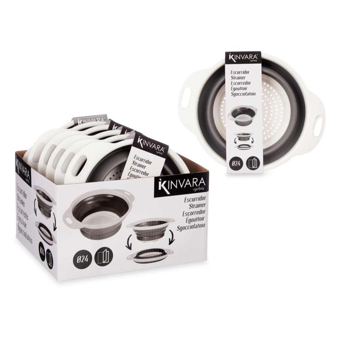 Colador Redondo Plegable 20 cm Kinvara - Blanco/Gris, Apto Lavavajillas (24 Unidades) 2 Colador Redondo Plegable 20 cm Kinvara - Blanco/Gris, Apto Lavavajillas (24 Unidades) 2
