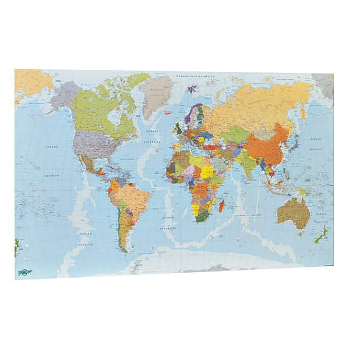 Faibo Mapa Mural Planisferio Plastificado Enrollado 83x138 cm 1