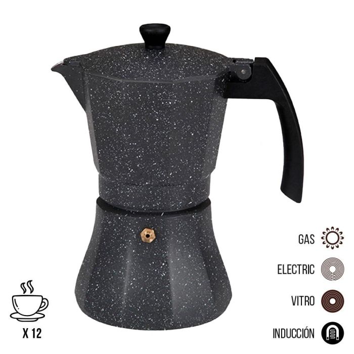 Gourmet Kitchen Cafetera de aluminio 12 tazas para gas, vitrocerámica, placa eléctrica e inducción 0 Gourmet Kitchen Cafetera de aluminio 12 tazas para gas, vitrocerámica, placa eléctrica e inducción 0