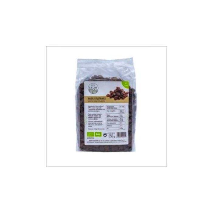 ECO SALIM Pasas Sultanas Bio Vegan 250g - Ingredientes Ecológicos, Conservar en lugar fresco y seco.