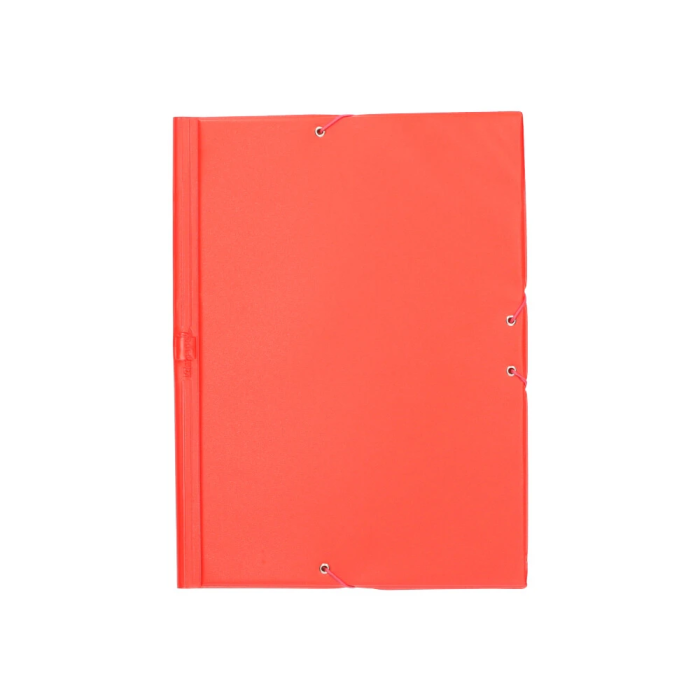 Liderpapel Carpeta Gomas Tres Solapas Plástico Folio Color Rojo 1