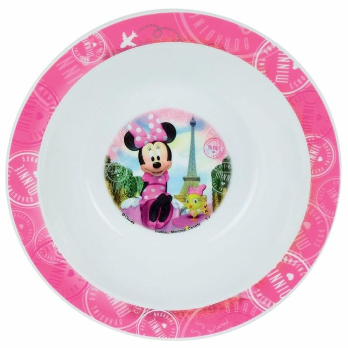 Set de Vajilla Disney Minnie - FUN HOUSE - 006377 - Vidrio, Plato Hondo, Plato Llano, Botella, Caja para Merienda y Cubiertos 5