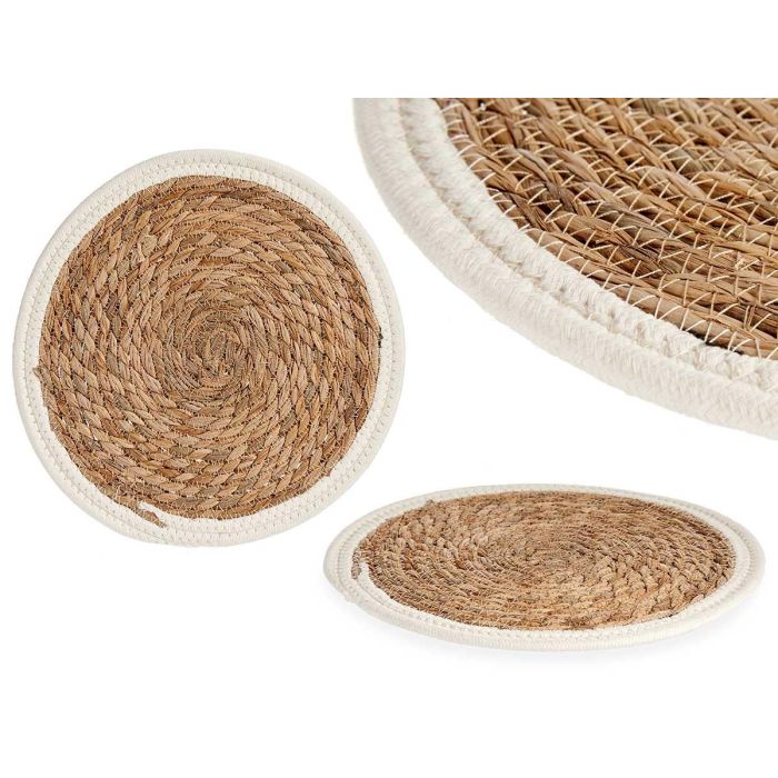 Tapete Natural Borde Blanco 30Cm Giftdecor (48 Unidades) Tapete Natural Borde Blanco 30Cm Giftdecor (48 Unidades)