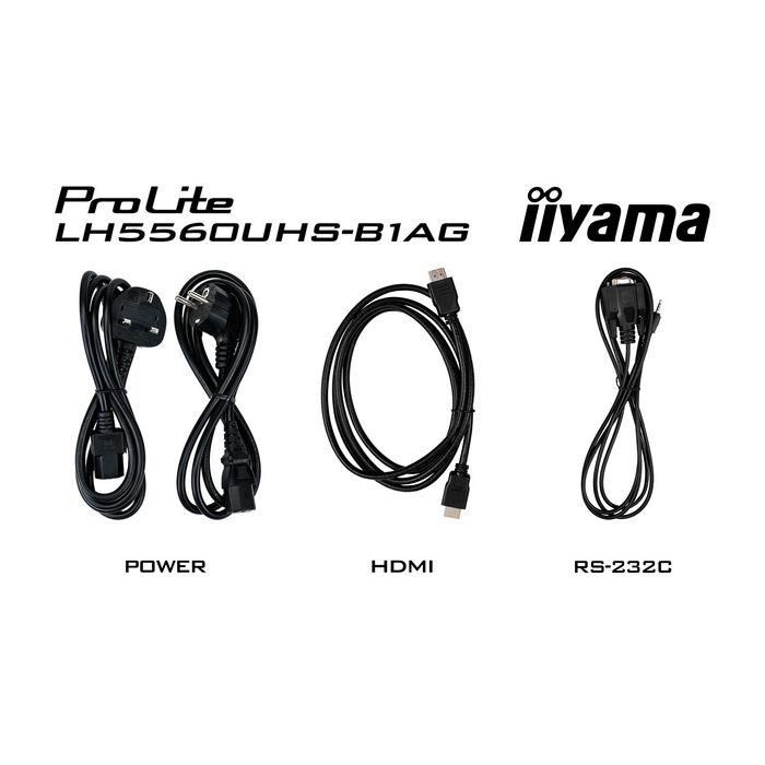 iiyama 55" 3840x2160, UHD VA panel, Haze 25% 500cd/m², Landscape and Portrait 3