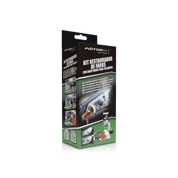 Motorkit Kit Restaurador Faros Adapt Taladro CS6 MOT1005 para Eliminar Degradación, Amarilleamiento y Arañazos en Plástico 2 Motorkit Kit Restaurador Faros Adapt Taladro CS6 MOT1005 para Eliminar Degradación, Amarilleamiento y Arañazos en Plástico 2