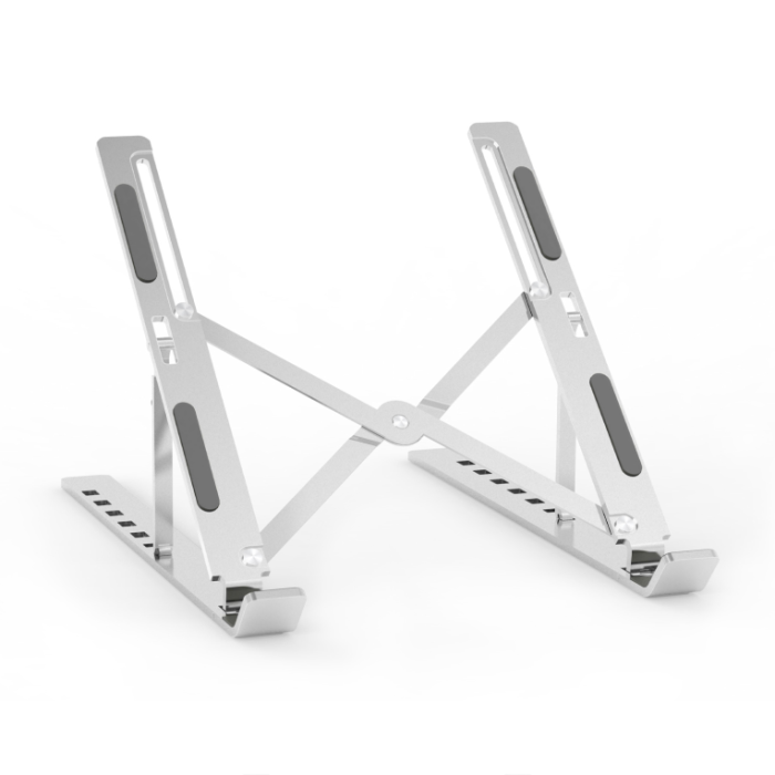 Aisens Soporte Ajustable Ergonómico para Portátil y Tablet, 7 Alturas, Aleación de Aluminio, Plata