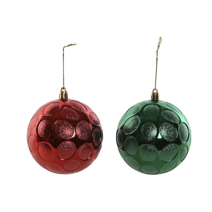 Bola Decoracion Navidad Tradicional DKD Home Decor Rojo Verde 10 x 30 x 20 cm Set de 6 (2 Unidades) 1