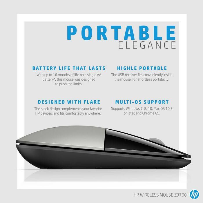 HP Ratón Inalámbrico Azul Z3700