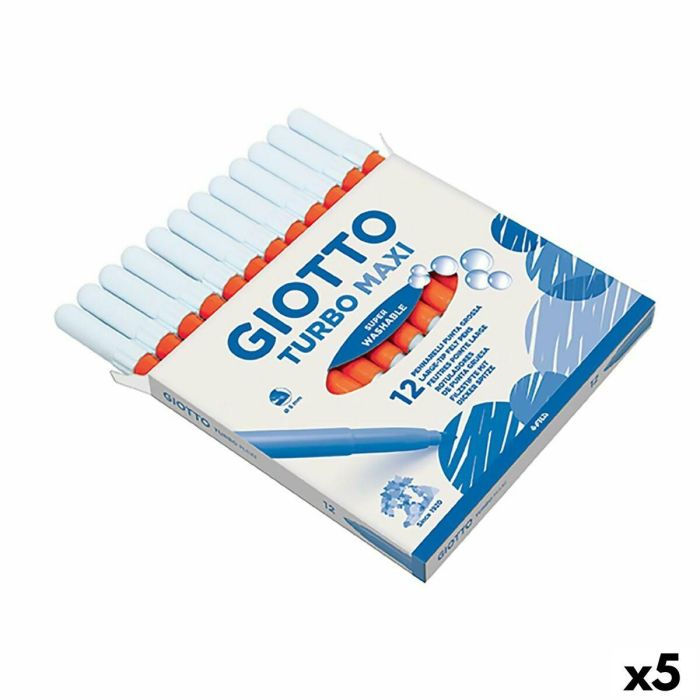 Set de Rotuladores Giotto Turbo Maxi Naranja (5 Unidades)